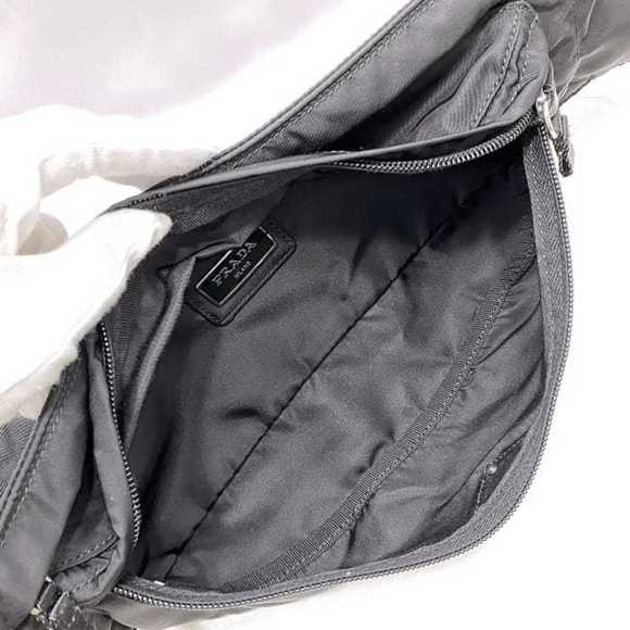Prada Body Bag Black Tessuto 2VL132 Belt Nylon PRADA Triangle Plate Waist Pou... - Picture 8 of 10